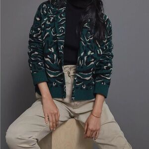 Anthropologie Current Air Blakely Cardigan Women’s Large Green and Black NWT
